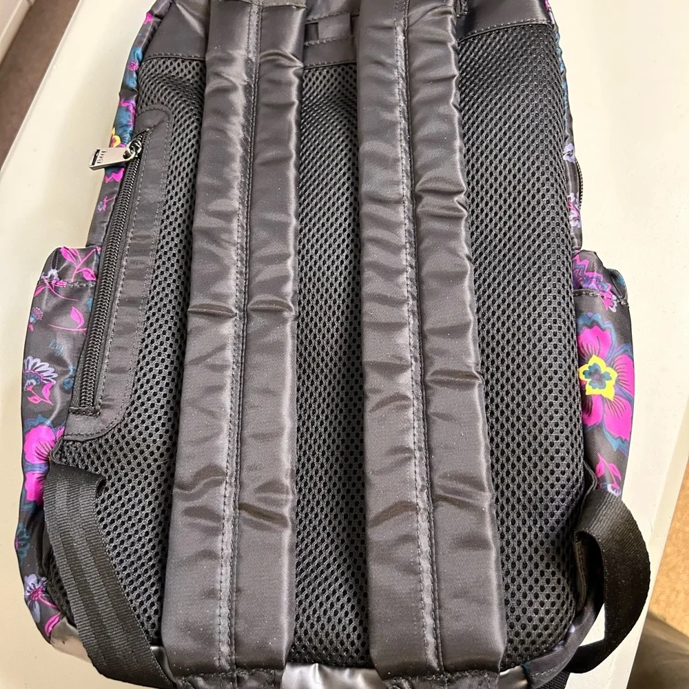 Lug Color Blocked Black and Purple Floral Women's Hopper Backpack - Picture 9 of 13